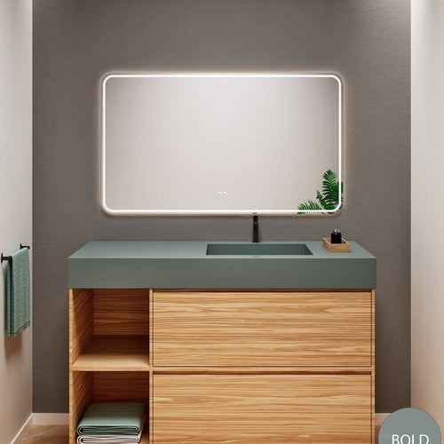 Aurora Frame – Corian® Basin with 2 Drawers and 2 Side Shelves - ROVALUX
