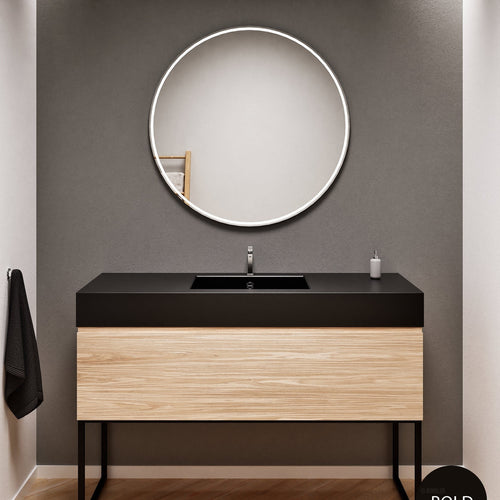 Aurora – Corian® Countertop & Basin with 1-Drawer and Floor-Standing Vanity - ROVALUX