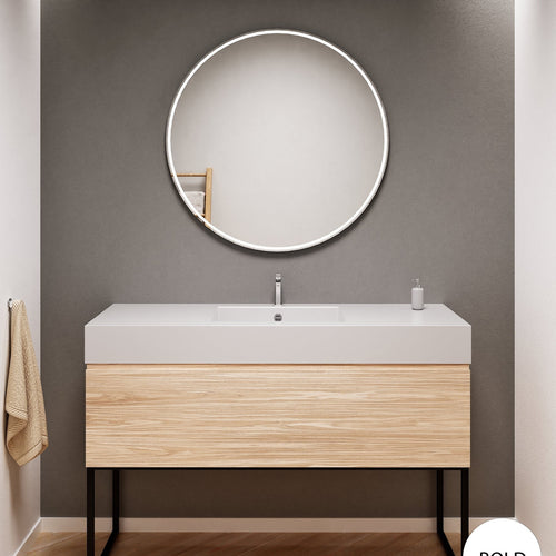 Aurora – Corian® Countertop & Basin with 1-Drawer and Floor-Standing Vanity - ROVALUX