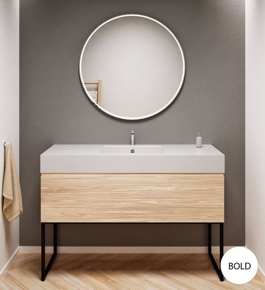 Aurora – Corian® Countertop & Basin with 1-Drawer and Floor-Standing Vanity - ROVALUX