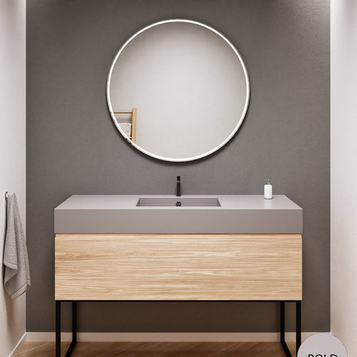 Aurora – Corian® Countertop & Basin with 1-Drawer and Floor-Standing Vanity - ROVALUX