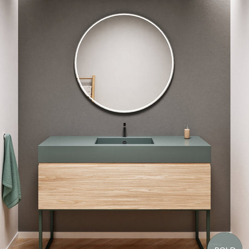 Aurora – Corian® Countertop & Basin with 1-Drawer and Floor-Standing Vanity - ROVALUX