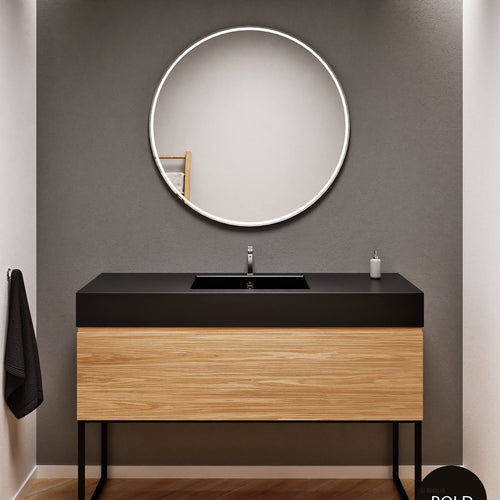 Aurora – Corian® Countertop & Basin with 1-Drawer and Floor-Standing Vanity - ROVALUX