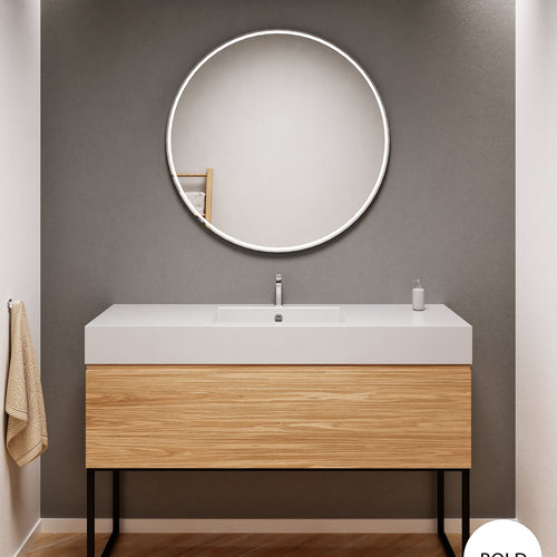 Aurora – Corian® Countertop & Basin with 1-Drawer and Floor-Standing Vanity - ROVALUX
