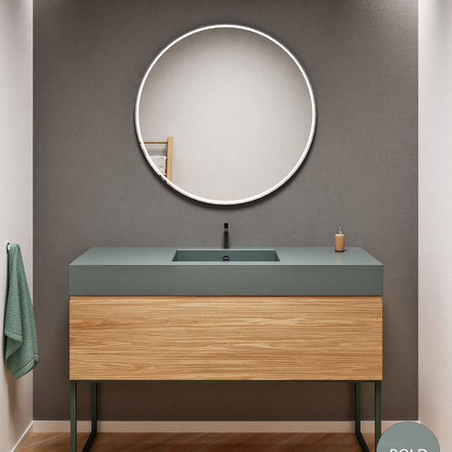 Aurora – Corian® Countertop & Basin with 1-Drawer and Floor-Standing Vanity - ROVALUX