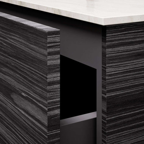 Aurora Single Set with Supporting Legs – Corian Basi & Countertop with 1 Drawer Vanity & Side Shelf - ROVALUX
