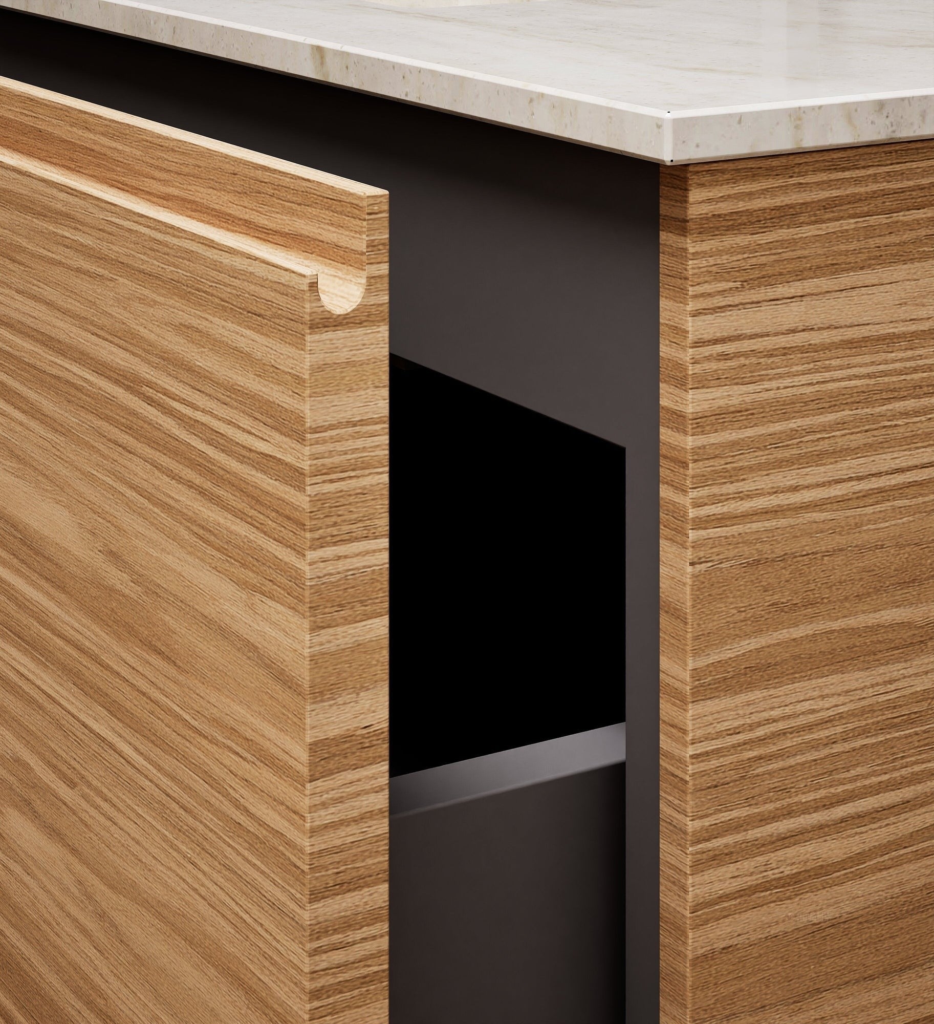 Aurora Single Set with Supporting Legs – Corian Basi & Countertop with 1 Drawer Vanity & Side Shelf - ROVALUX