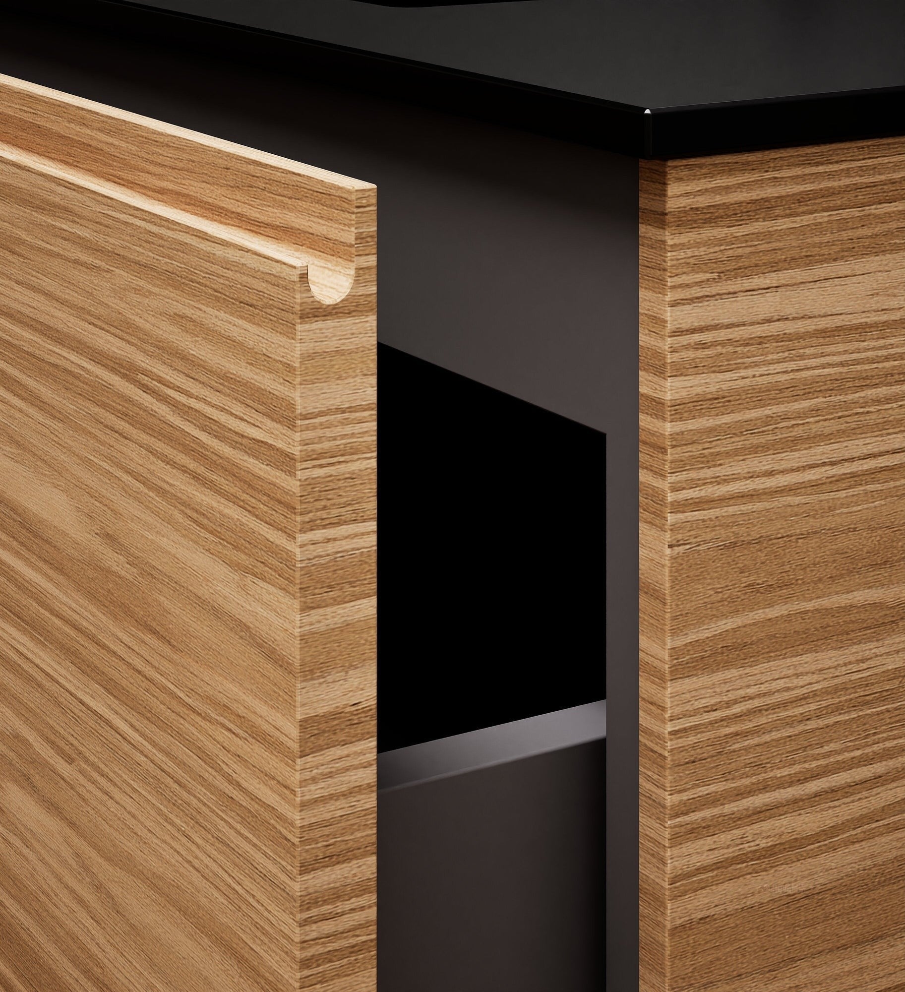 Aurora Single Set with Supporting Legs – Corian Basi & Countertop with 1 Drawer Vanity & Side Shelf - ROVALUX