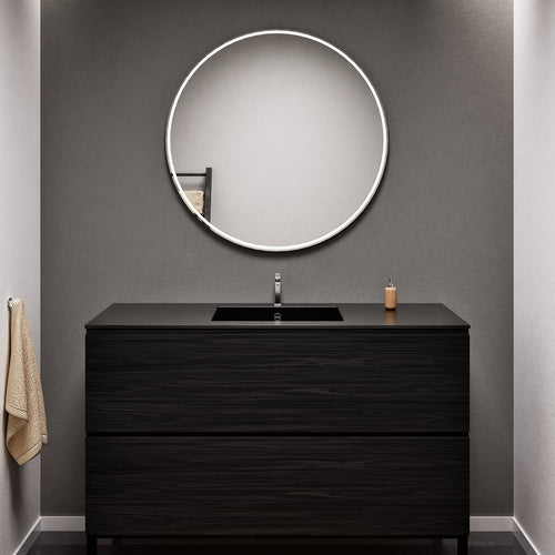 Aurora Single Set With Supporting Legs – Corian Sink & Countertop with 2 Drawers Vanity - ROVALUX