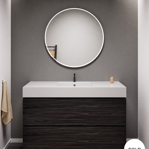 Aurora Single Set With Supporting Legs – Corian Sink & Countertop with 2 Drawers Vanity - ROVALUX