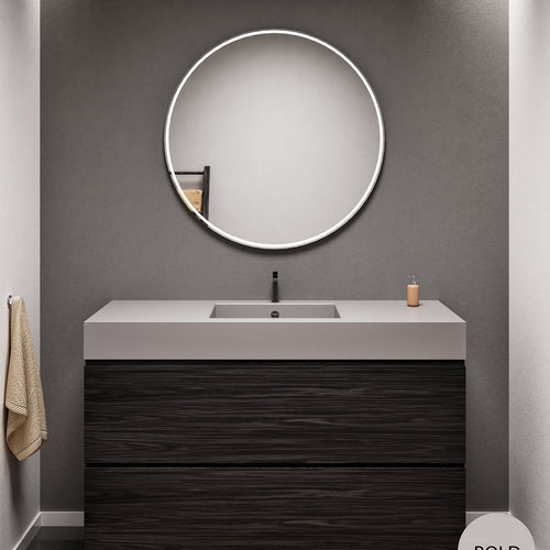 Aurora Single Set With Supporting Legs – Corian Sink & Countertop with 2 Drawers Vanity - ROVALUX