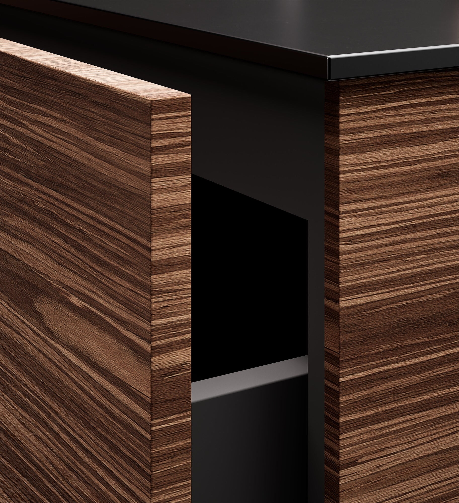 Aurora Single Set With Supporting Legs – Corian Sink & Countertop with 2 Drawers Vanity - ROVALUX