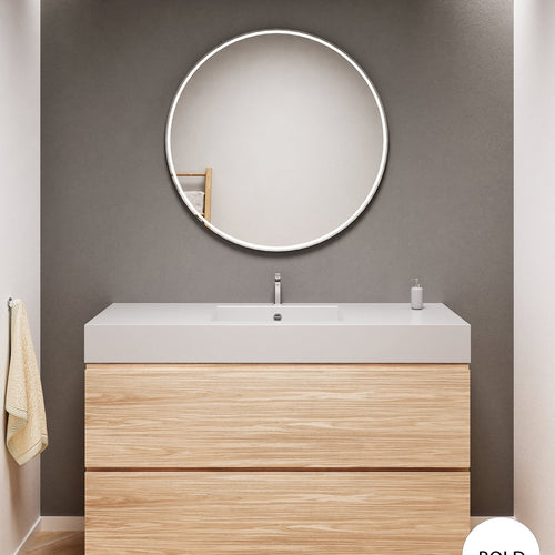 Aurora Single Set With Supporting Legs – Corian Sink & Countertop with 2 Drawers Vanity - ROVALUX