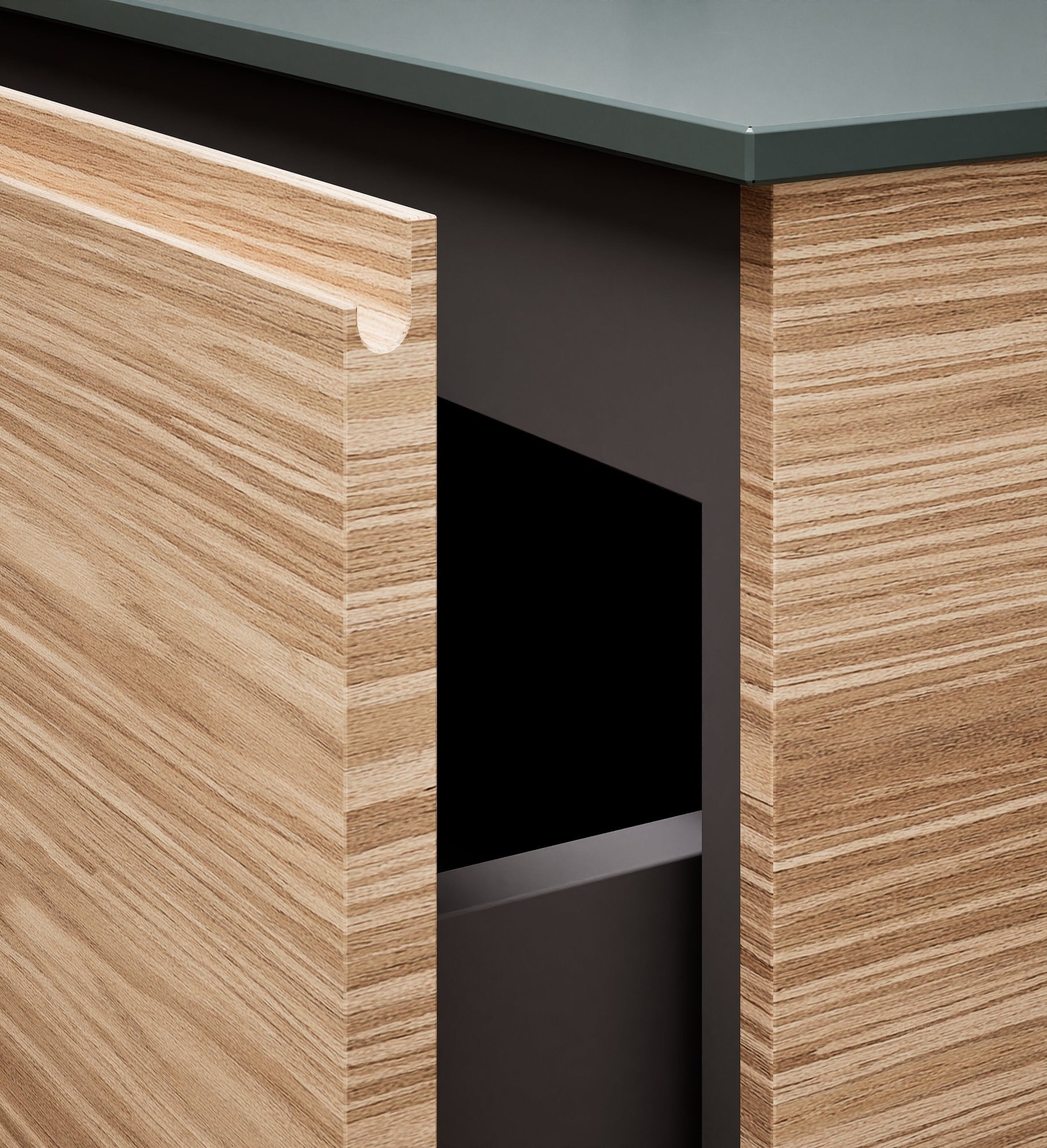 Aurora Single Set With Supporting Legs - Corian Sink & Countertop with 2 Drawers Vanity & Side Shelves - ROVALUX