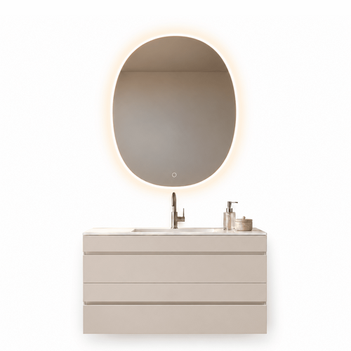 Aurora Curve - Integrated single sink basin unit & Cabinet With 2 Drawer vanity unit - ROVALUX