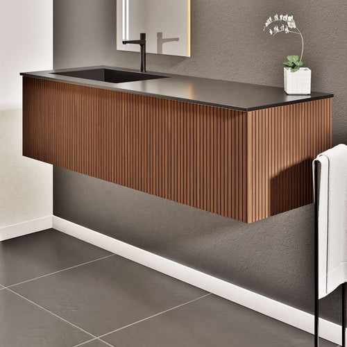 Fluvia Single Classic Set – Corian® Sink & Countertop with 1 Main Drawer & Concealed Inner Drawer - ROVALUX
