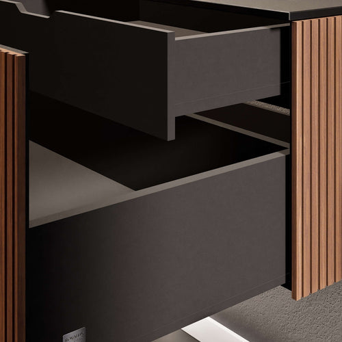 Fluvia Single Classic Set – Corian® Sink & Countertop with 1 Main Drawer & Concealed Inner Drawer - ROVALUX