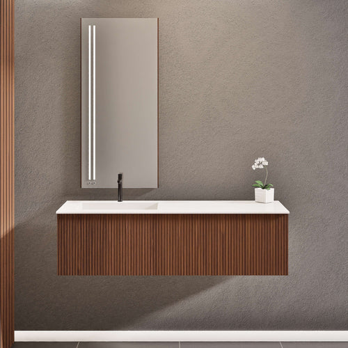 Fluvia Single Classic Set – Corian® Sink & Countertop with 1 Main Drawer & Concealed Inner Drawer - ROVALUX