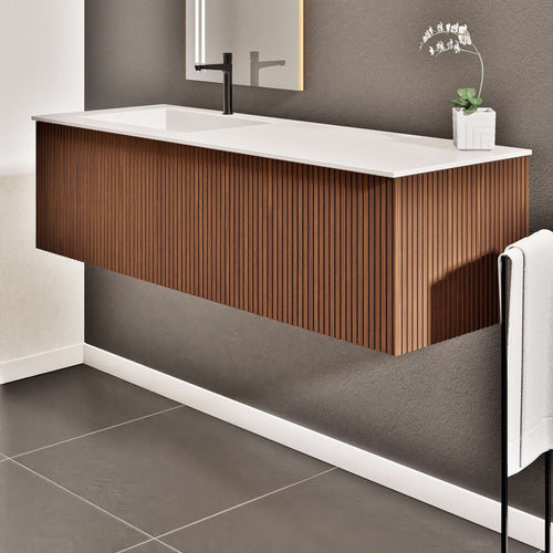 Fluvia Single Classic Set – Corian® Sink & Countertop with 1 Main Drawer & Concealed Inner Drawer - ROVALUX
