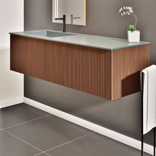 Fluvia Single Classic Set – Corian® Sink & Countertop with 1 Main Drawer & Concealed Inner Drawer - ROVALUX
