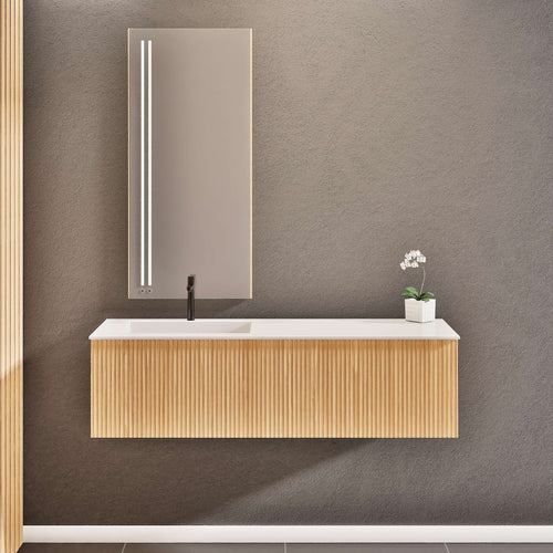 Fluvia Single Classic Set – Corian® Sink & Countertop with 1 Main Drawer & Concealed Inner Drawer - ROVALUX