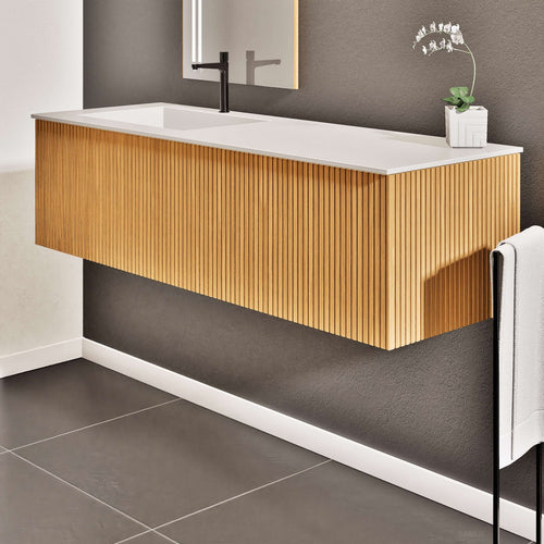 Fluvia Single Classic Set – Corian® Sink & Countertop with 1 Main Drawer & Concealed Inner Drawer - ROVALUX