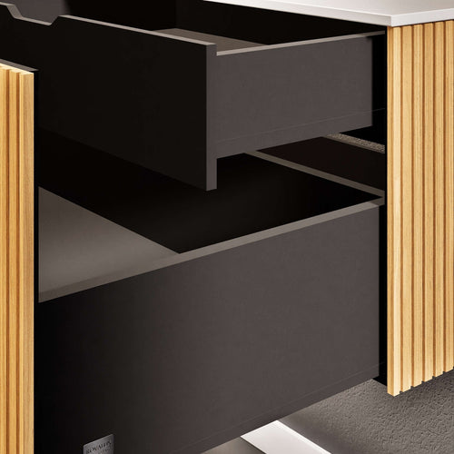 Fluvia Single Classic Set – Corian® Sink & Countertop with 1 Main Drawer & Concealed Inner Drawer - ROVALUX