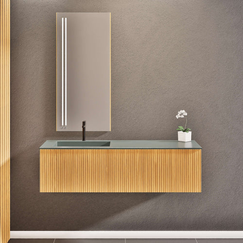 Fluvia Single Classic Set – Corian® Sink & Countertop with 1 Main Drawer & Concealed Inner Drawer - ROVALUX