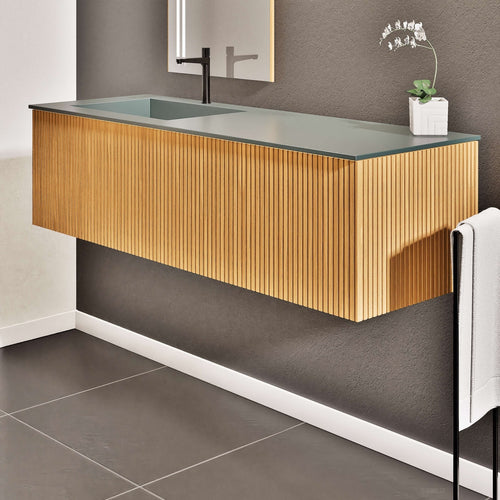 Fluvia Single Classic Set – Corian® Sink & Countertop with 1 Main Drawer & Concealed Inner Drawer - ROVALUX