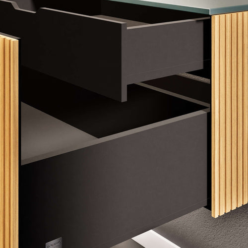 Fluvia Single Classic Set – Corian® Sink & Countertop with 1 Main Drawer & Concealed Inner Drawer - ROVALUX