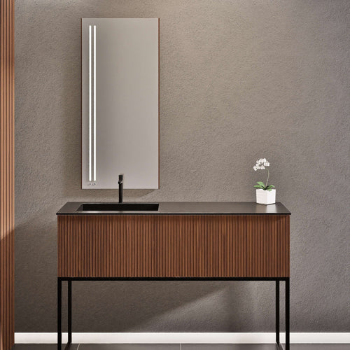 Fluvia Single Classic Set With Supporting Legs – Corian® Sink & Countertop with 1 Main Drawer & Concealed Inner Drawer Copy - ROVALUX