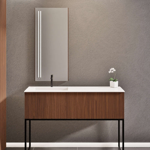 Fluvia Single Classic Set With Supporting Legs – Corian® Sink & Countertop with 1 Main Drawer & Concealed Inner Drawer Copy - ROVALUX
