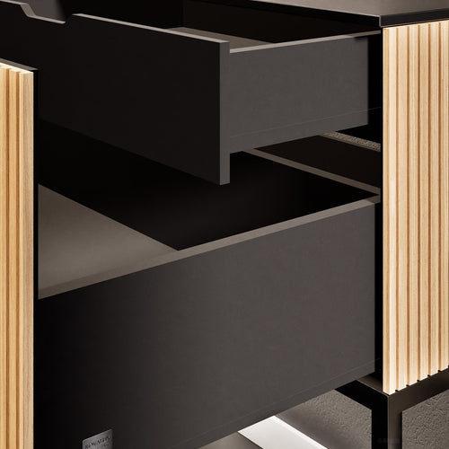 Fluvia Single Classic Set With Supporting Legs – Corian® Sink & Countertop with 1 Main Drawer & Concealed Inner Drawer Copy - ROVALUX