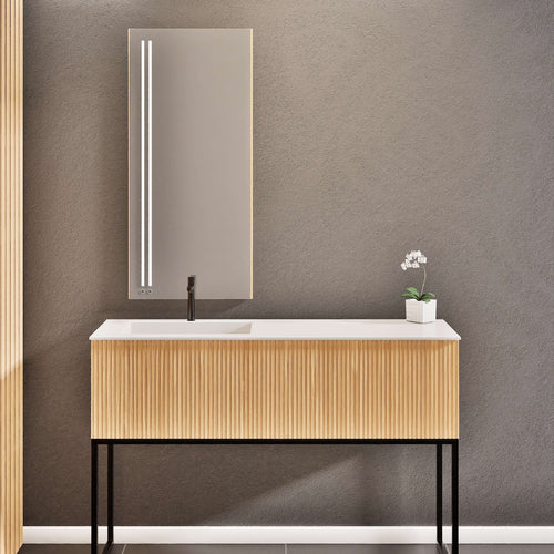Fluvia Single Classic Set With Supporting Legs – Corian® Sink & Countertop with 1 Main Drawer & Concealed Inner Drawer Copy - ROVALUX