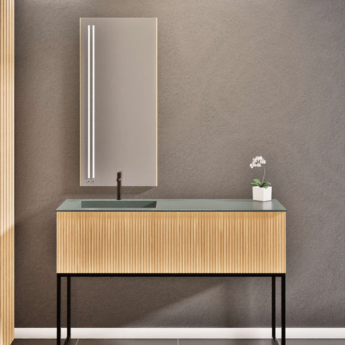 Fluvia Single Classic Set With Supporting Legs – Corian® Sink & Countertop with 1 Main Drawer & Concealed Inner Drawer Copy - ROVALUX