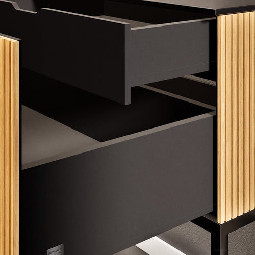 Fluvia Single Classic Set With Supporting Legs – Corian® Sink & Countertop with 1 Main Drawer & Concealed Inner Drawer Copy - ROVALUX