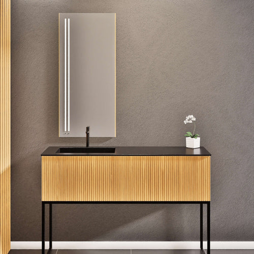 Fluvia Single Classic Set With Supporting Legs – Corian® Sink & Countertop with 1 Main Drawer & Concealed Inner Drawer Copy - ROVALUX
