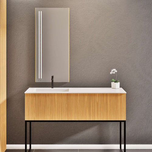 Fluvia Single Classic Set With Supporting Legs – Corian® Sink & Countertop with 1 Main Drawer & Concealed Inner Drawer Copy - ROVALUX