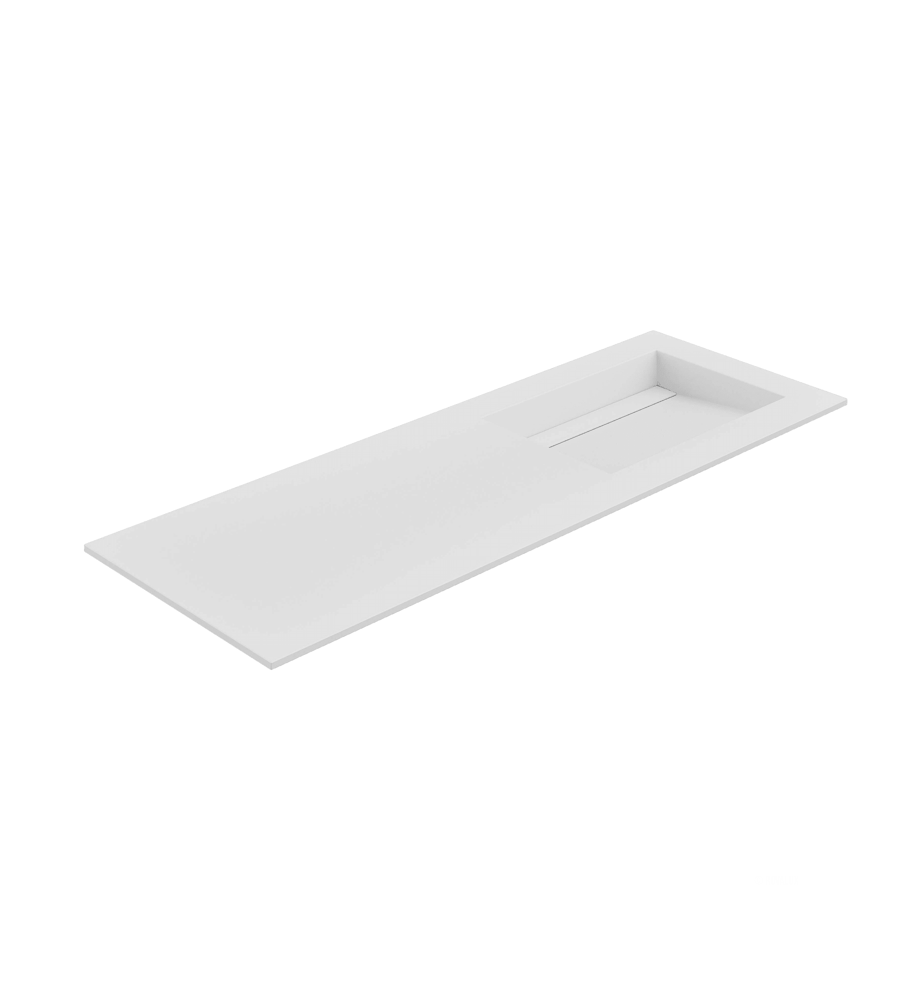Fluvia Single Left Wall Set – Corian® Sink & Countertop with 1 Main Drawer & Concealed Inner Drawer - ROVALUX