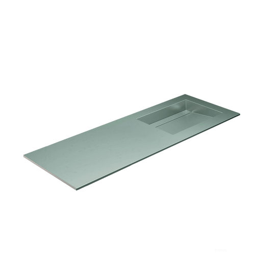 Fluvia Single Left Wall Set – Corian® Sink & Countertop with 1 Main Drawer & Concealed Inner Drawer - ROVALUX