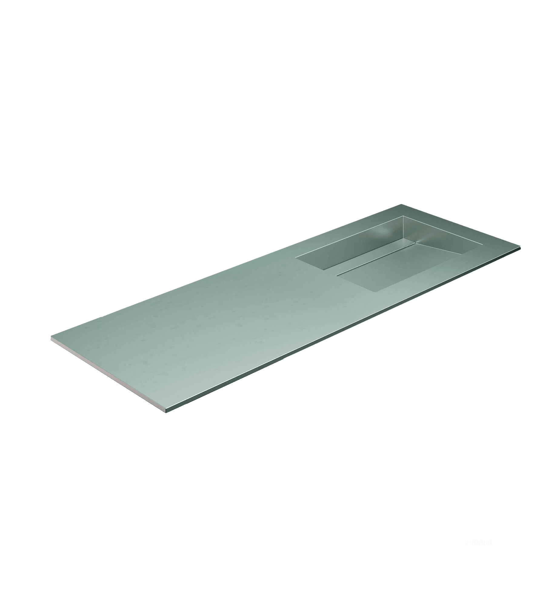 Fluvia Single Left Wall Set – Corian® Sink & Countertop with 1 Main Drawer & Concealed Inner Drawer - ROVALUX