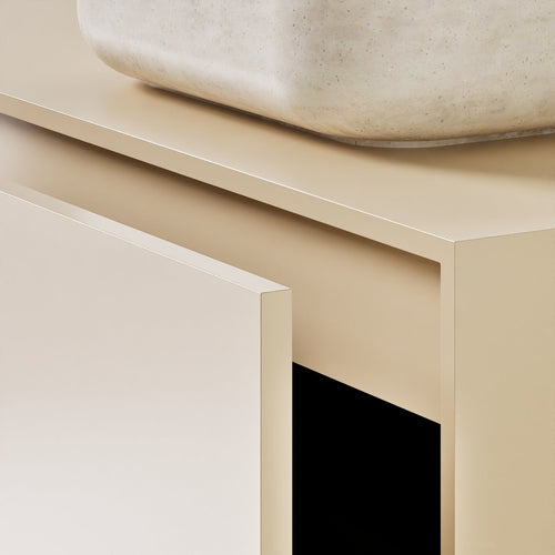 LINEA Frame - Top mounted single sink basin unit & 1 Drawer - 2 Stacked Side Drawers vanity unit - ROVALUX