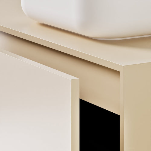 LINEA Frame - Top mounted single sink basin unit & 1 Drawer - 2 Stacked Side Drawers vanity unit - ROVALUX