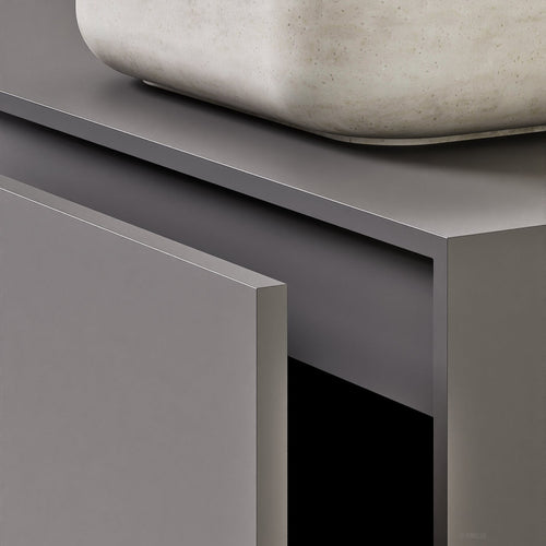 LINEA Frame - Top mounted single sink basin unit & 1 Drawer - 2 Stacked Side Drawers vanity unit - ROVALUX