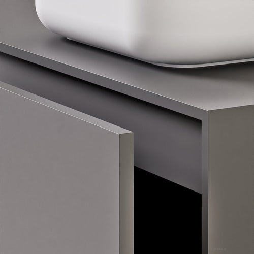 LINEA Frame - Top mounted single sink basin unit & 1 Drawer - 2 Stacked Side Drawers vanity unit - ROVALUX