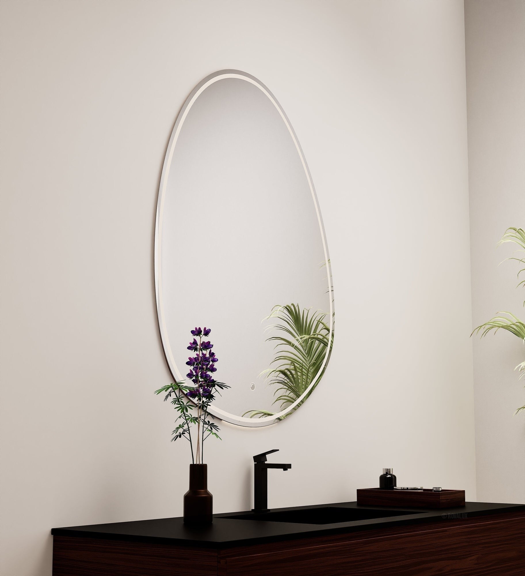Aurora Ello Mirror with Integrated LED Lighting - ROVALUX