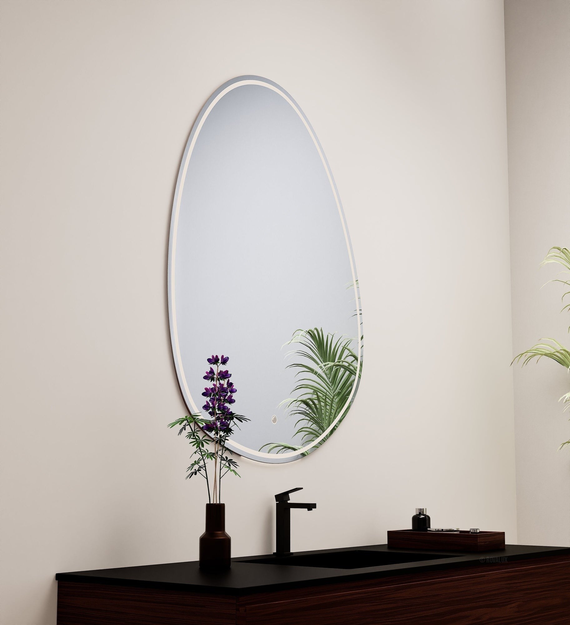 Aurora Ello Mirror with Integrated LED Lighting - ROVALUX