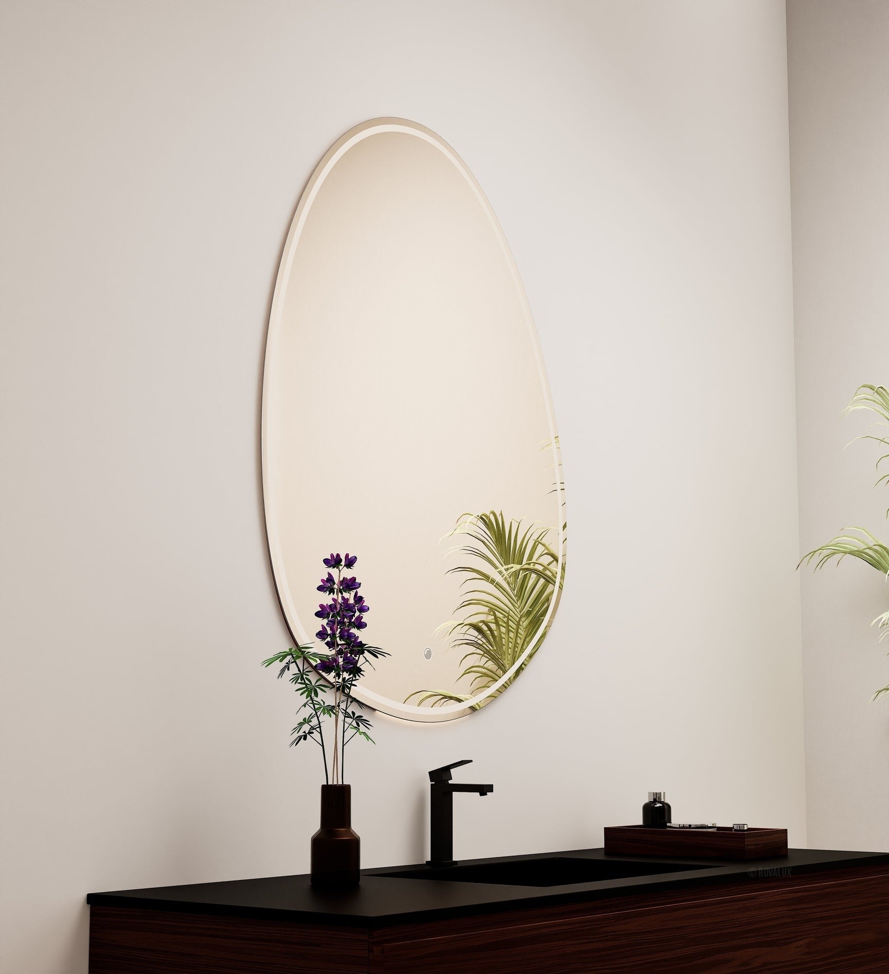 Aurora Ello Mirror with Integrated LED Lighting - ROVALUX
