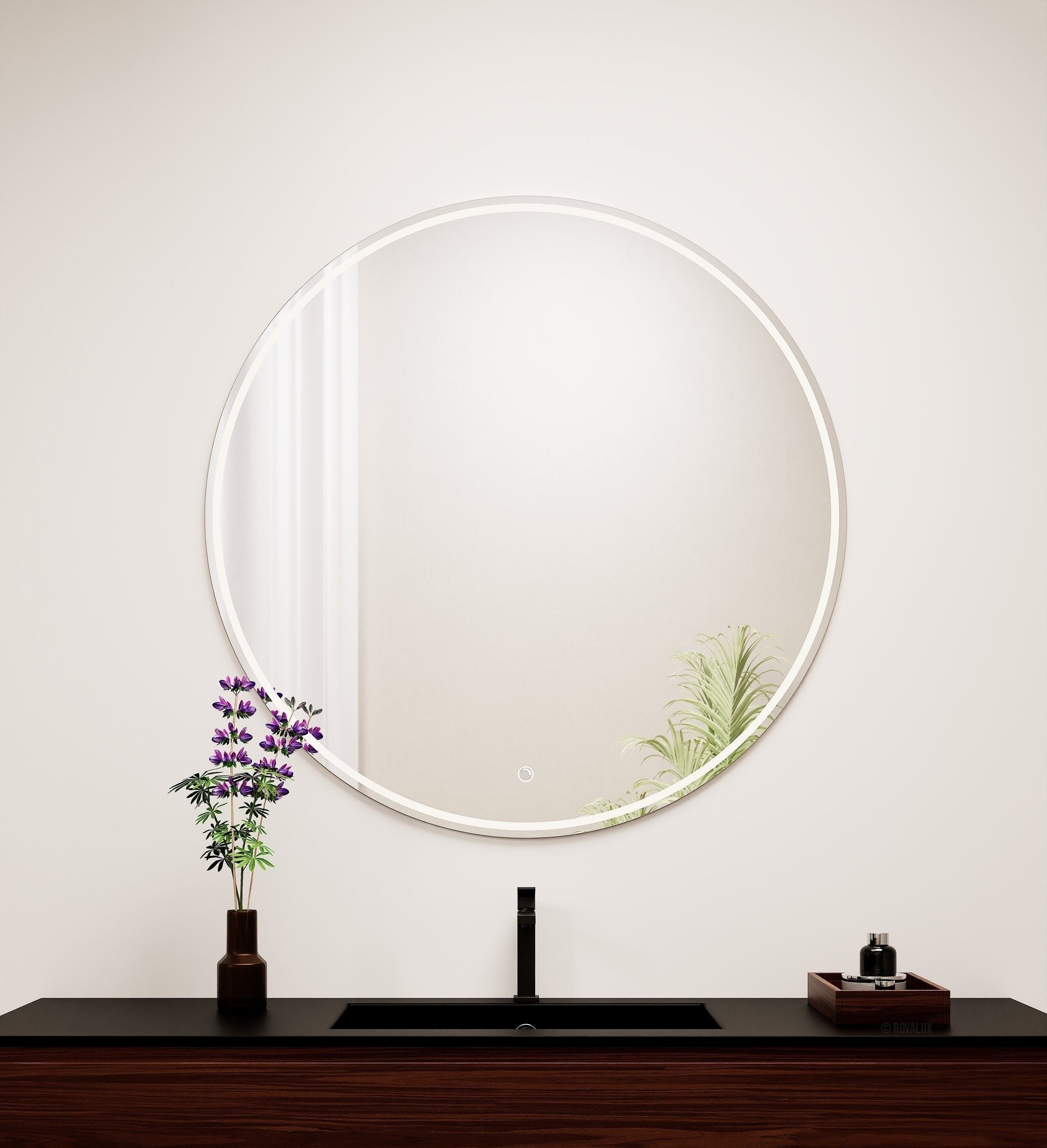 Aurora Luno Mirror with Integrated LED Lighting - ROVALUX