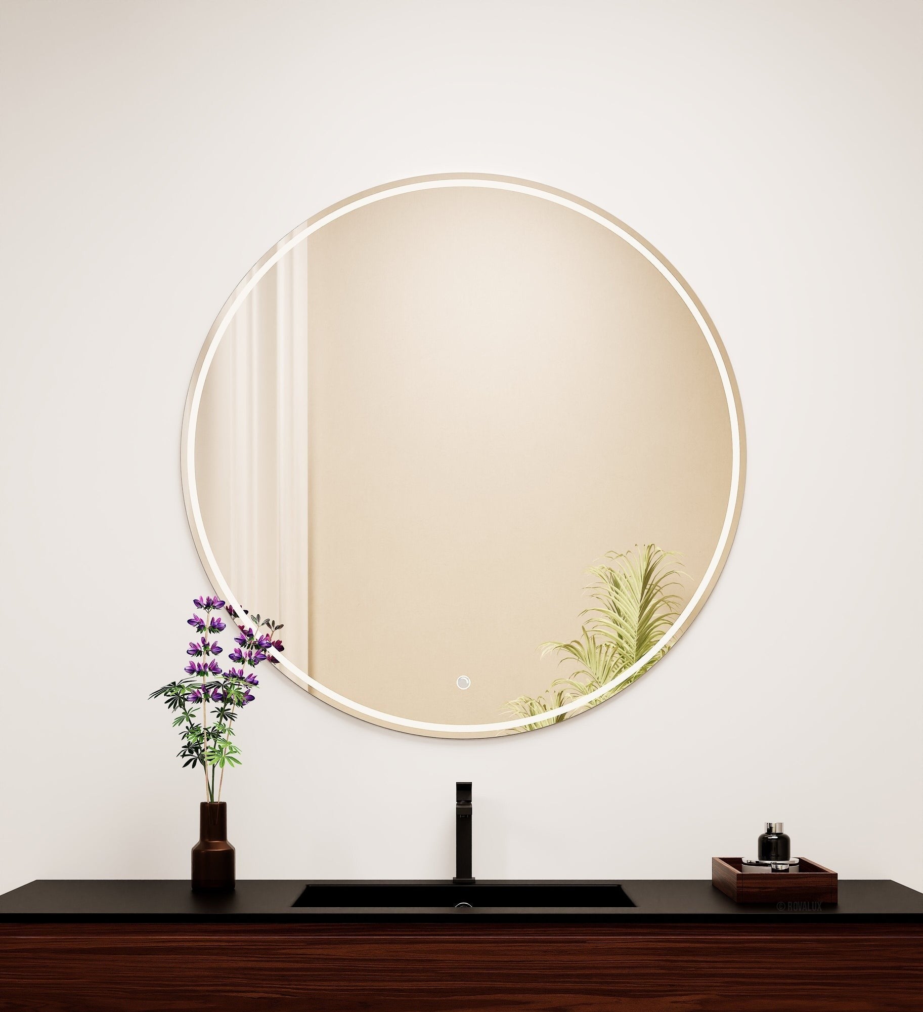 Aurora Luno Mirror with Integrated LED Lighting - ROVALUX